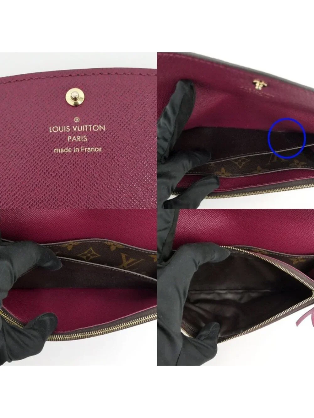 Louis Vuitton Portefeuille Emily Monogram Fuchsia GD Wallet Hook